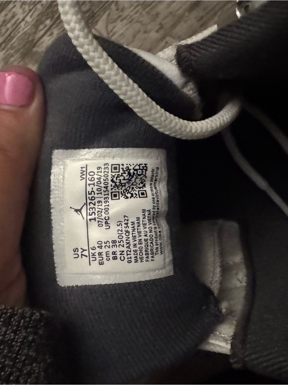 Jordan Kids' Gray and White Sneakers with Black Accents